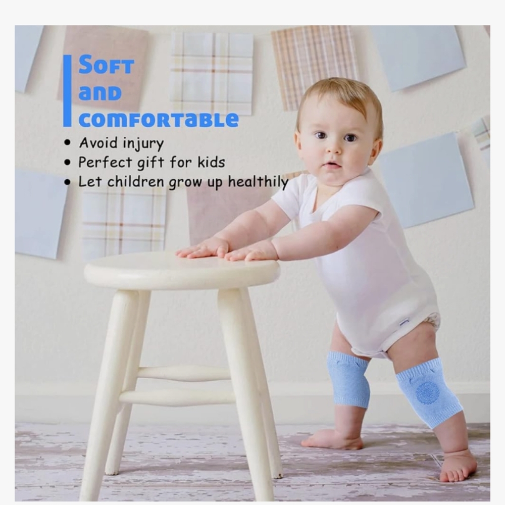 Little World Baby knee Pads for Crawling - 5 Pack Anti Slip Unisex